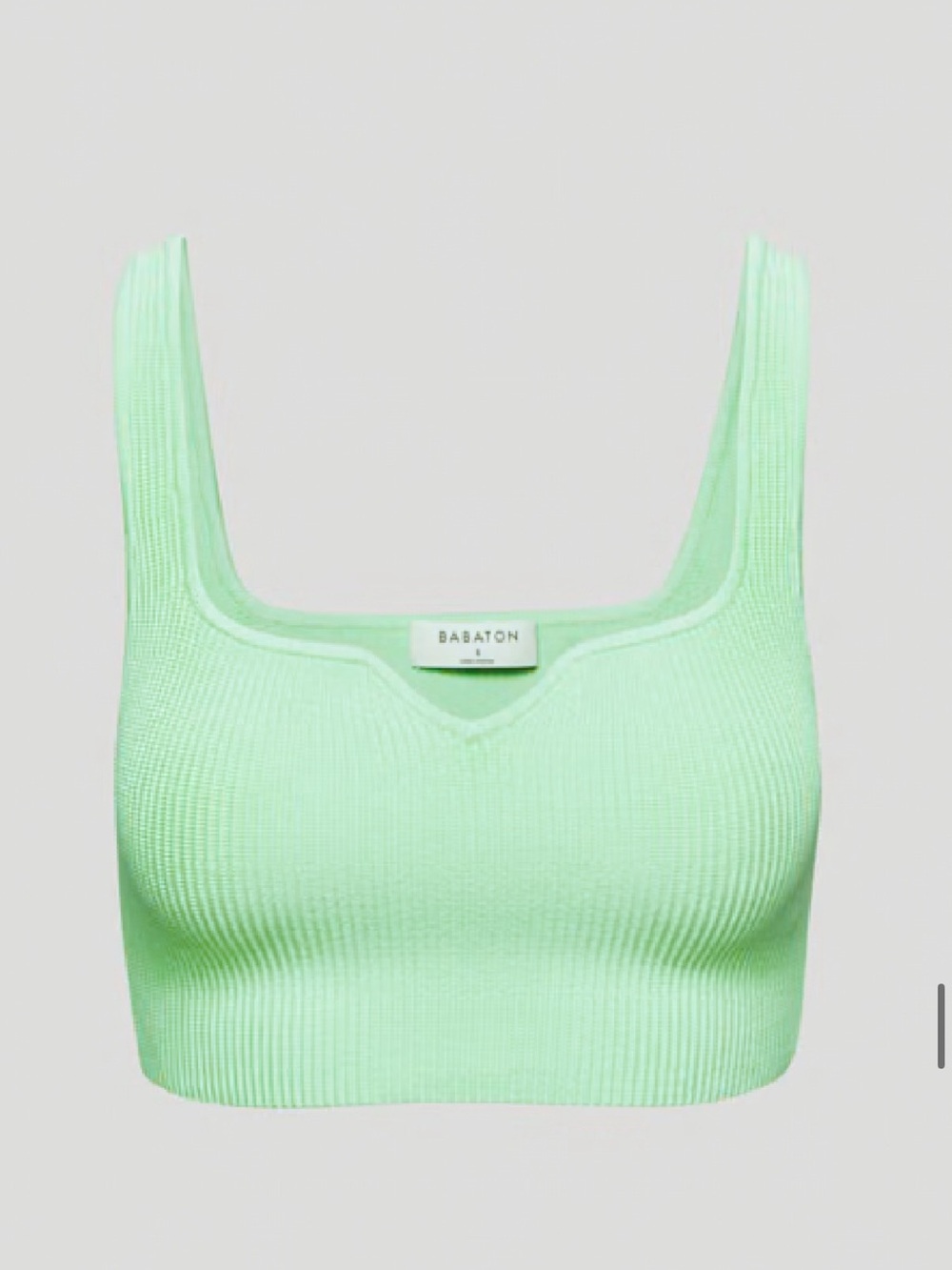 Aritzia Babaton Mint Green Ribbed Cropped Tank